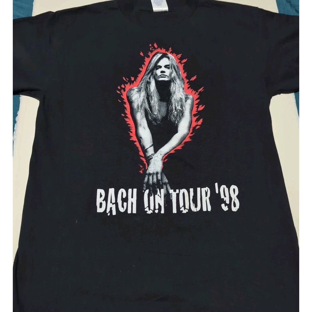 EUC Vintage Sebastian Bach 98  T-shirt"Bach On Tour" AAA Tag‎ Size M Skid Row